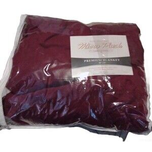 Mink Touch Blanket Silky Smooth 50" x 60" Ultimate Comfort Burgundy Colored